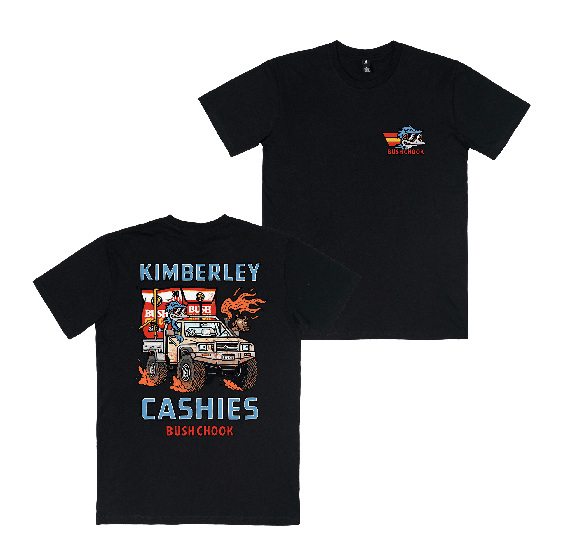 Kimberley Cashies Tee Black T-Shirt Bush Chook