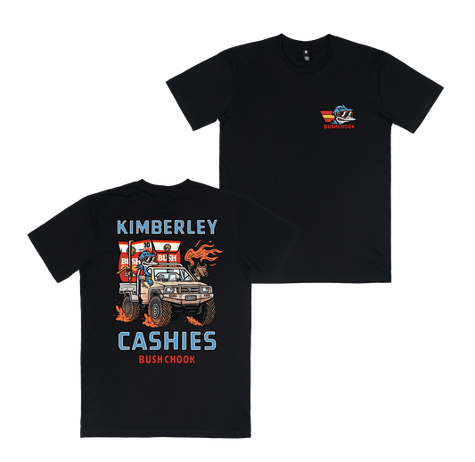 Kimberley Cashies Tee Black T-Shirt Bush Chook