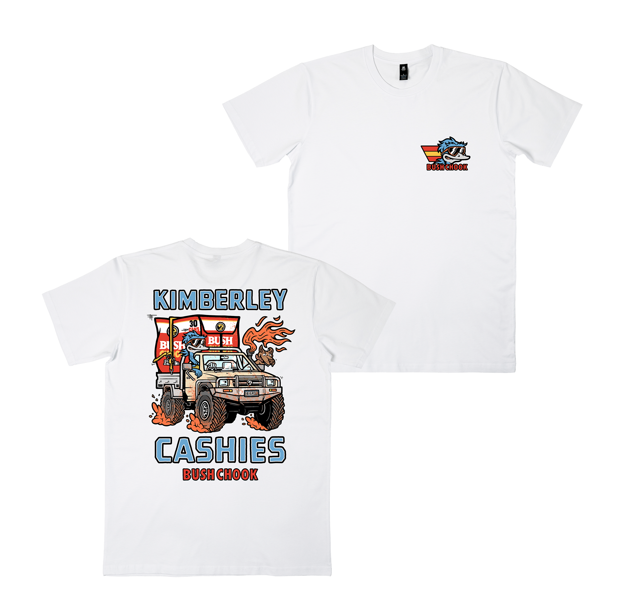 Kimberley Cashies Tee White – Bush Chook