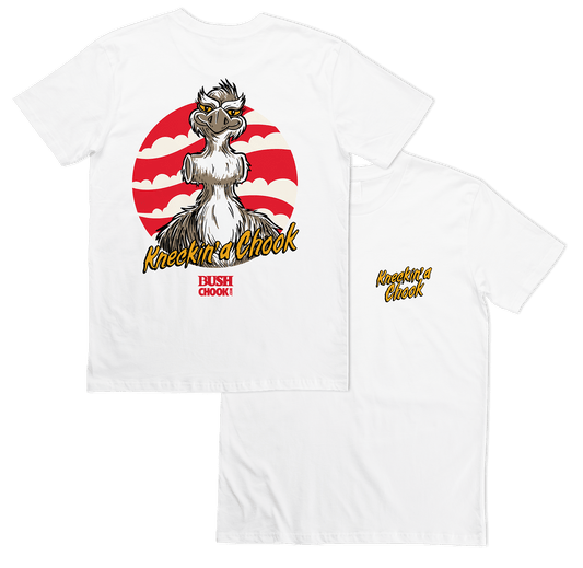 Kneckin A Chook Tee White T-Shirt Bush Chook