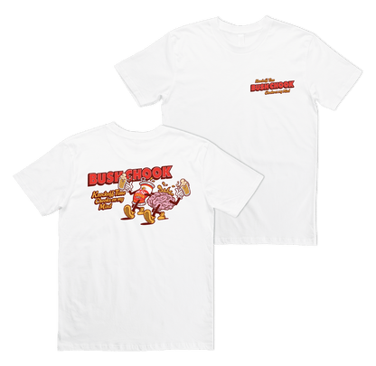 Knock Off Time Tee White T-Shirt Bush Chook