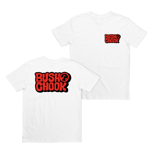 Laxed Logo Tee White T-Shirt Bush Chook