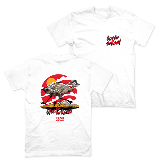 One For The Road Tee White T-Shirt Bush Chook
