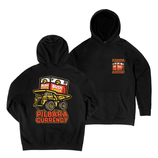 Pilbara Currency 2 Hoodie Black Hoodie Bush Chook