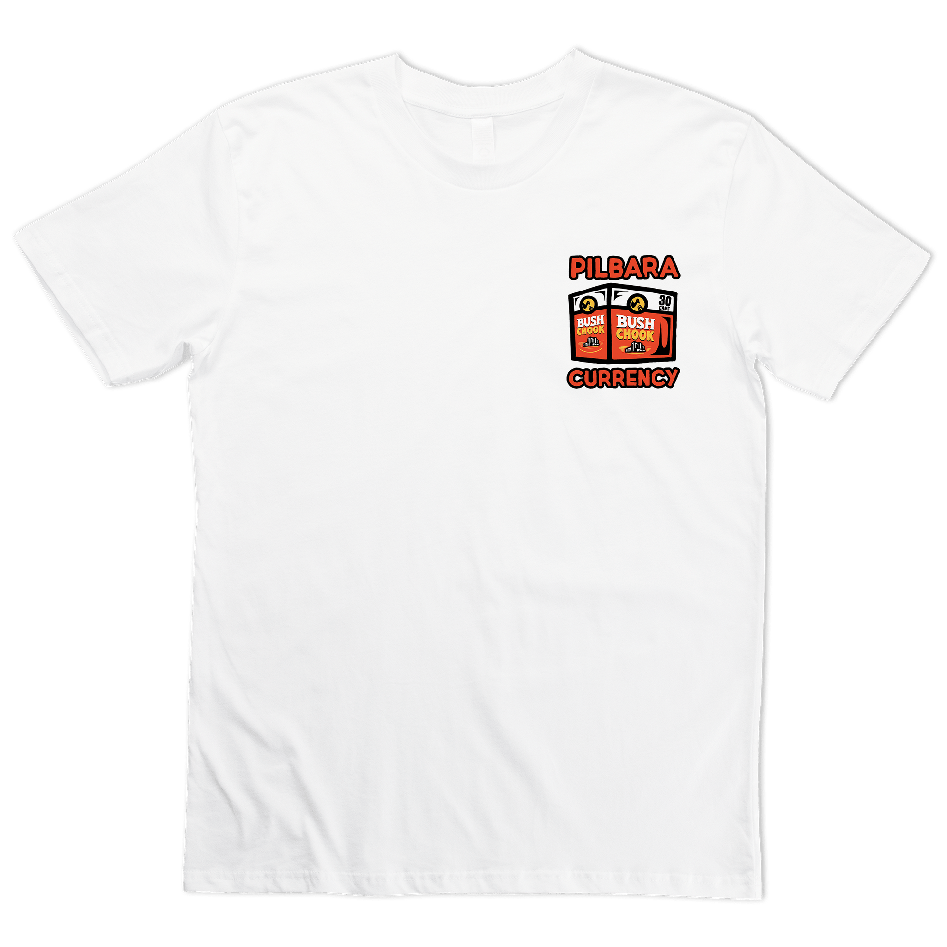 Pilbara Currency 2 Tee White T-Shirt Bush Chook