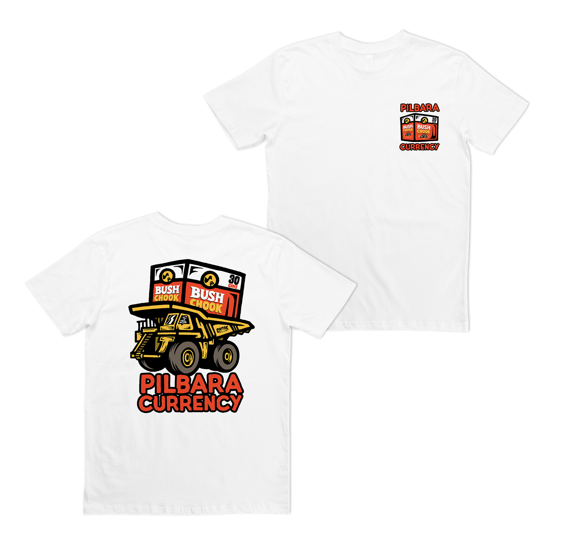 Pilbara Currency 2 Tee White T-Shirt Bush Chook