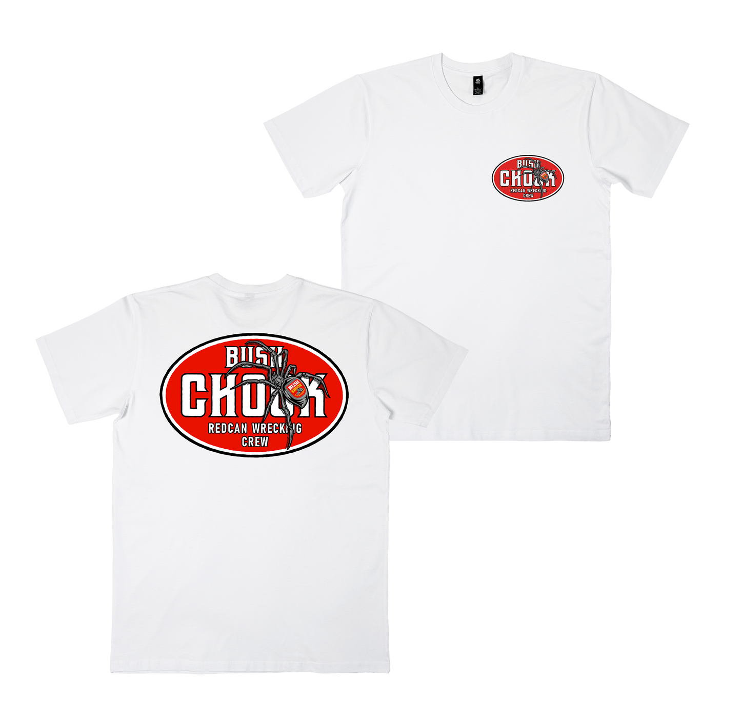 Redback Wreckers Tee White T-Shirt Bush Chook