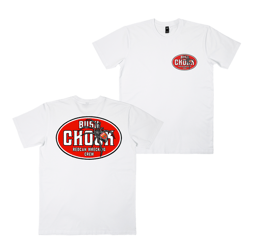 Redback Wreckers Tee White T-Shirt Bush Chook