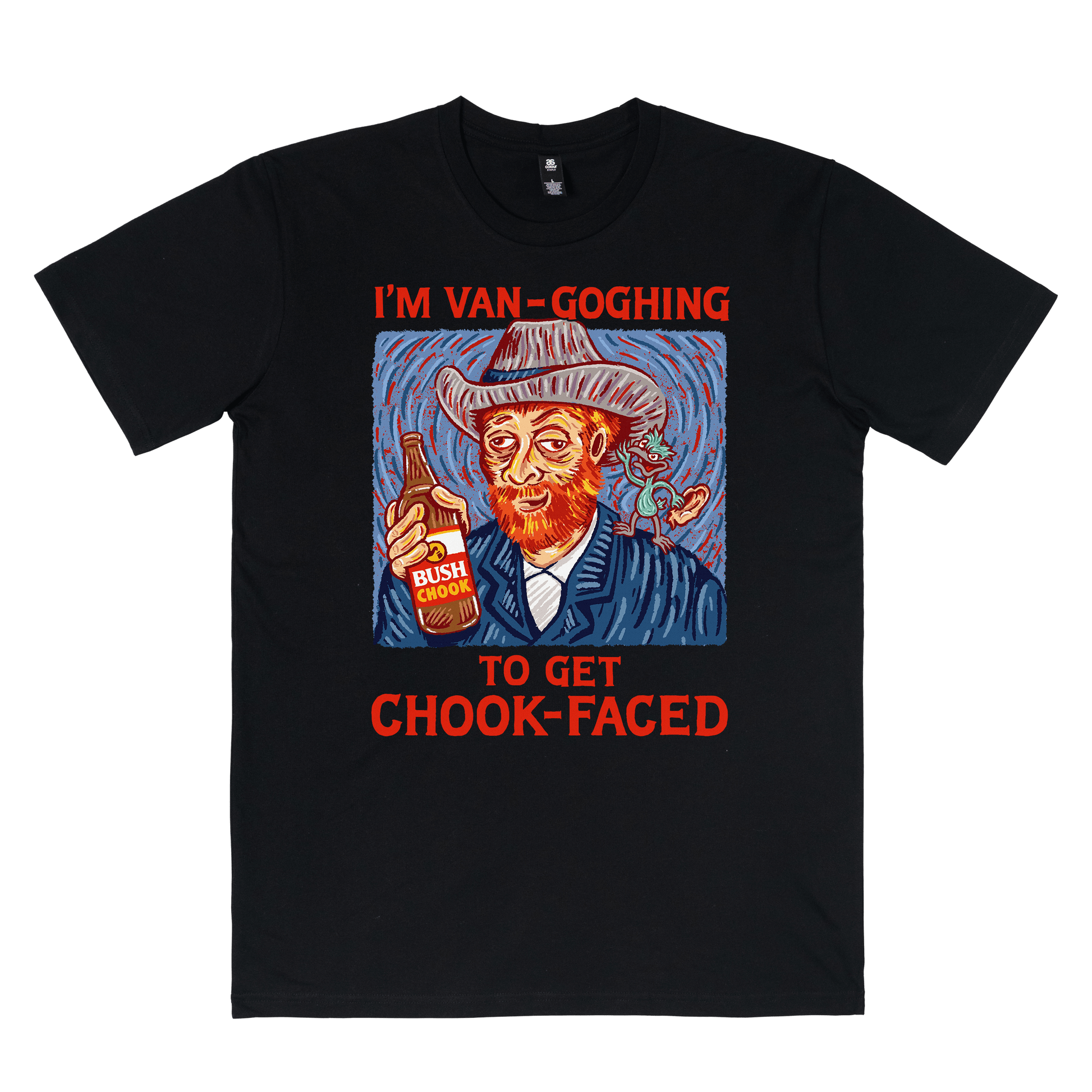 Self Portrait Tee Black T-Shirt Bush Chook