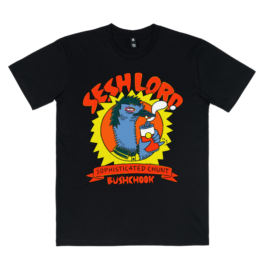 Sesh Lord Tee Black T-Shirt Bush Chook