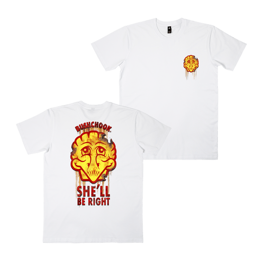 She'll Be Right Tee White T-Shirt Bush Chook
