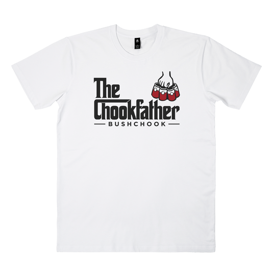 The Chookfather Tee White T-Shirt Bush Chook