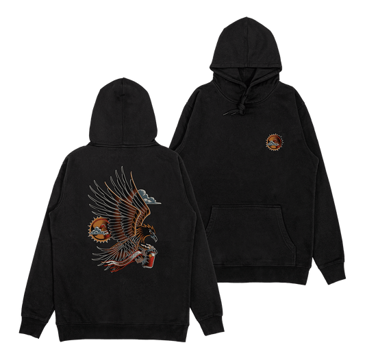 Tin Bird Hoodie Black Hoodie Bush Chook