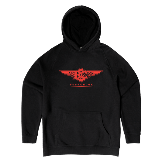Wings Hoodie Black Hoodie Bush Chook