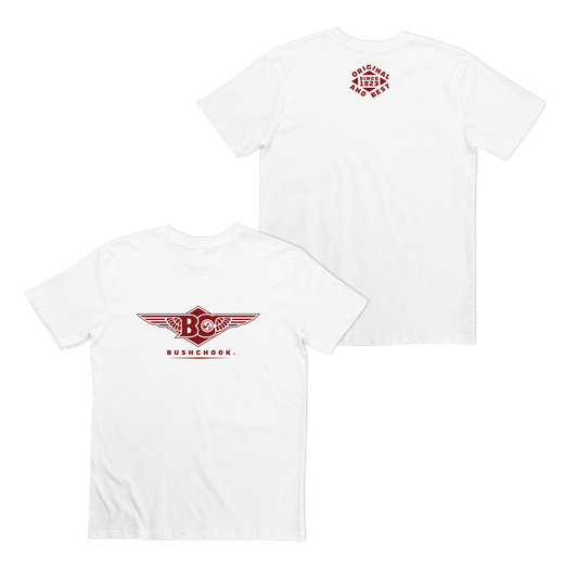 Wings Tee White T-Shirt Bush Chook