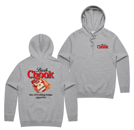 Fridge Ciggie Hoodie — Grey Marle front & back