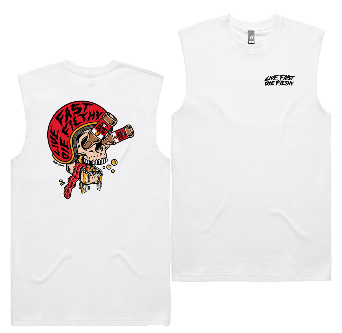 Live Fast Tank — White front & back