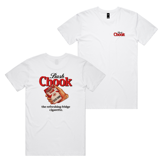Fridge Ciggie Tee — White front & back