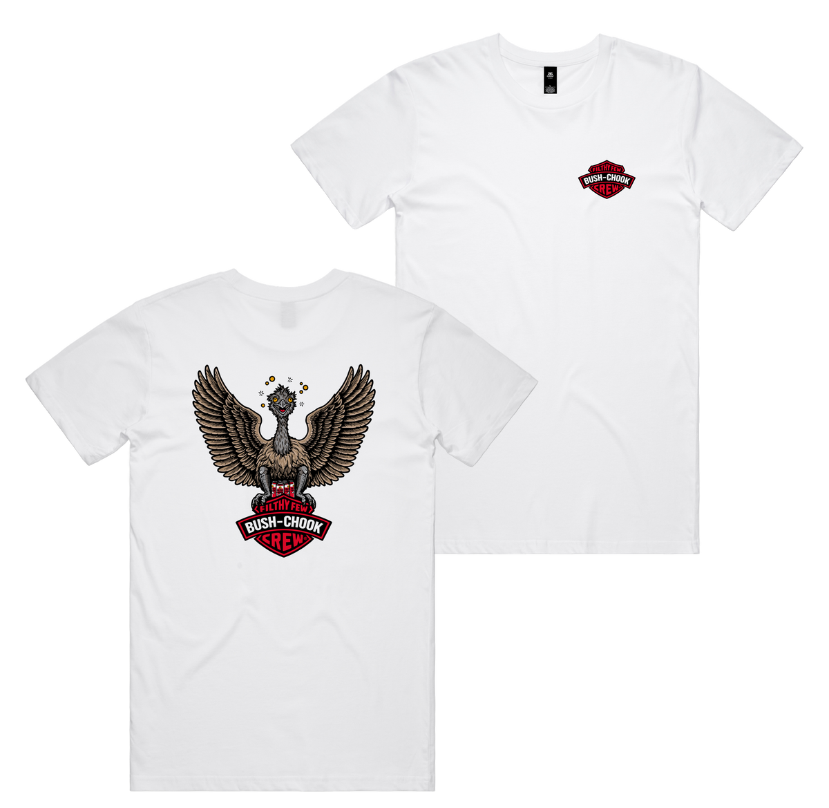 Filthy Few Tee — White front & back