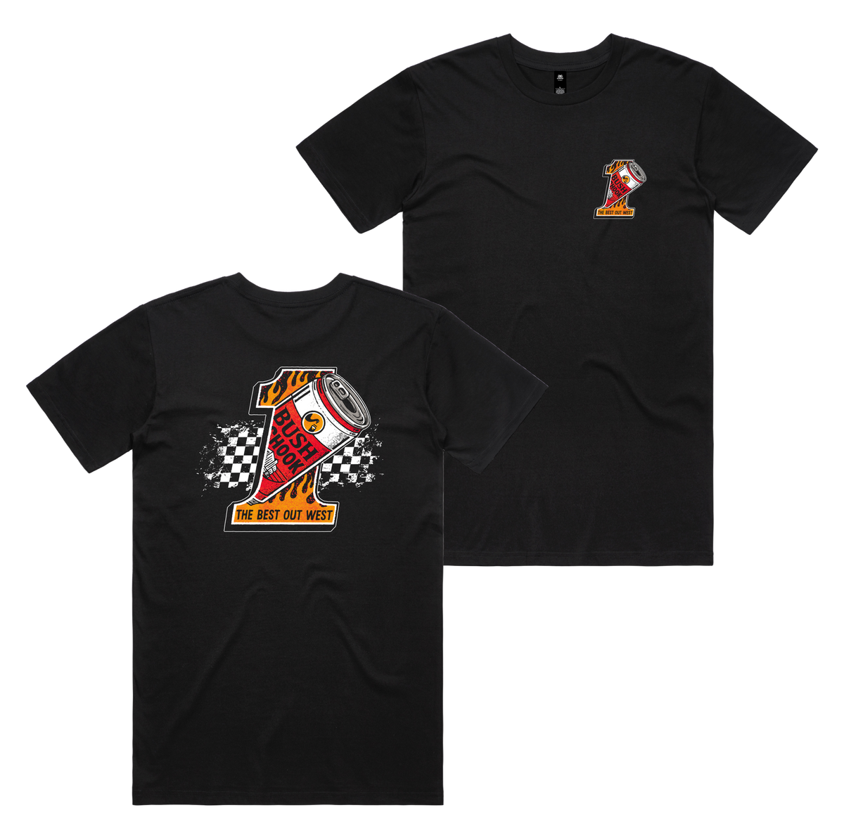 No. 1 Brew Tee — Black front & back