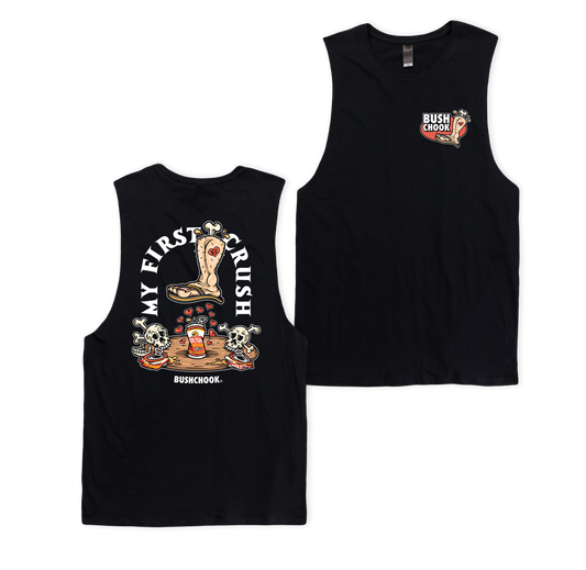 My First Crush Muscle Tee Black