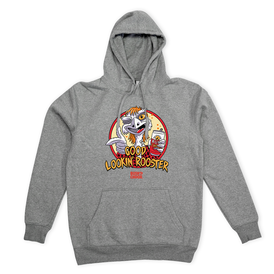 Good Lookin' Rooster Hoodie Grey