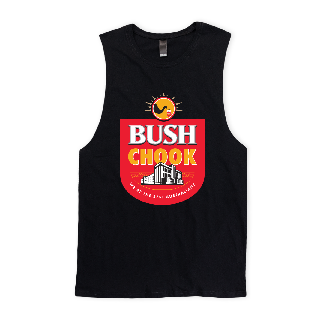 Bush Chook Muscle Tee Black