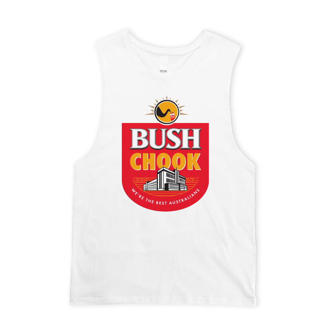 Bush Chook Muscle Tee White