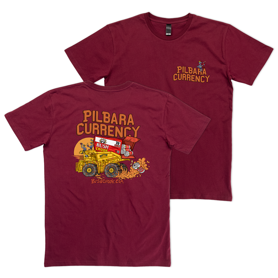 Pilbara Currency Tee Burgundy