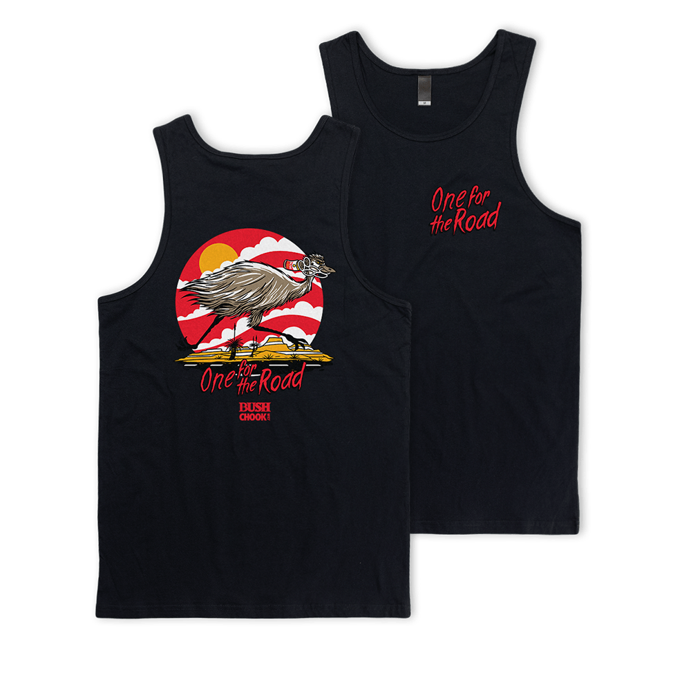 Bush Chook One For The Road Singlet Black