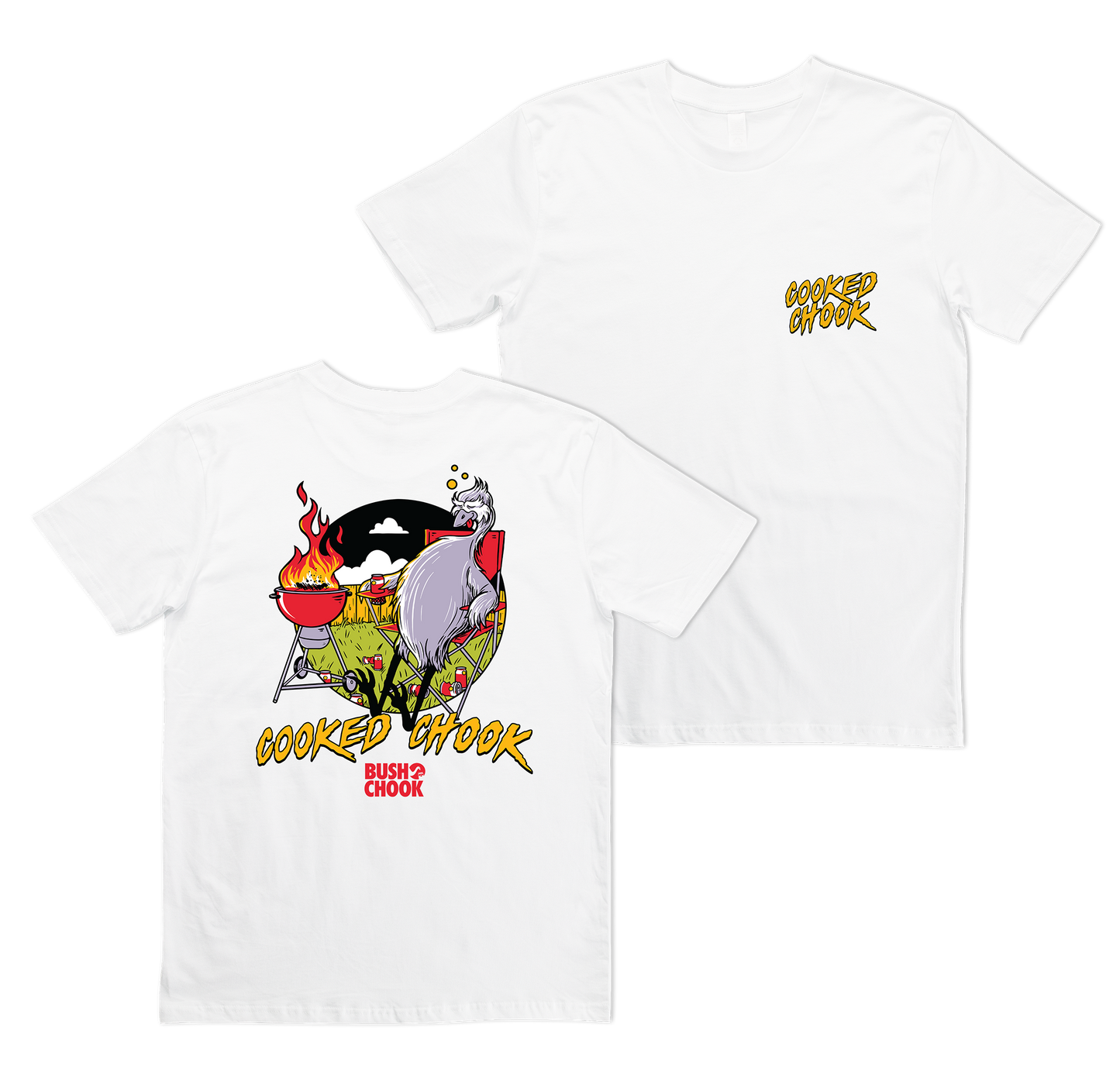 Cooked Chook Tee White